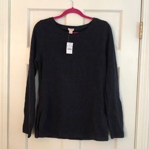 JCrew top, henley/ sweatshirt, Lg, navy blue